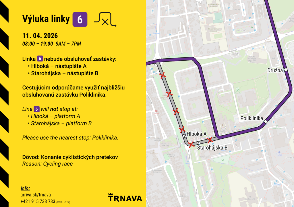 Informačný leták obchádzka Hlboká, foto trnava.sk